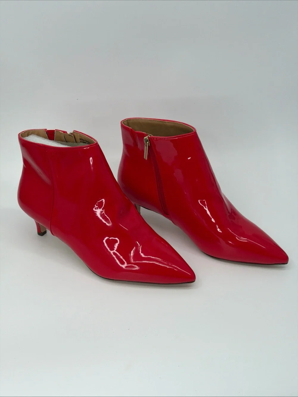 Comfortview Red Patent Pointed-Toe Ankle Boots size 10.5 WW New